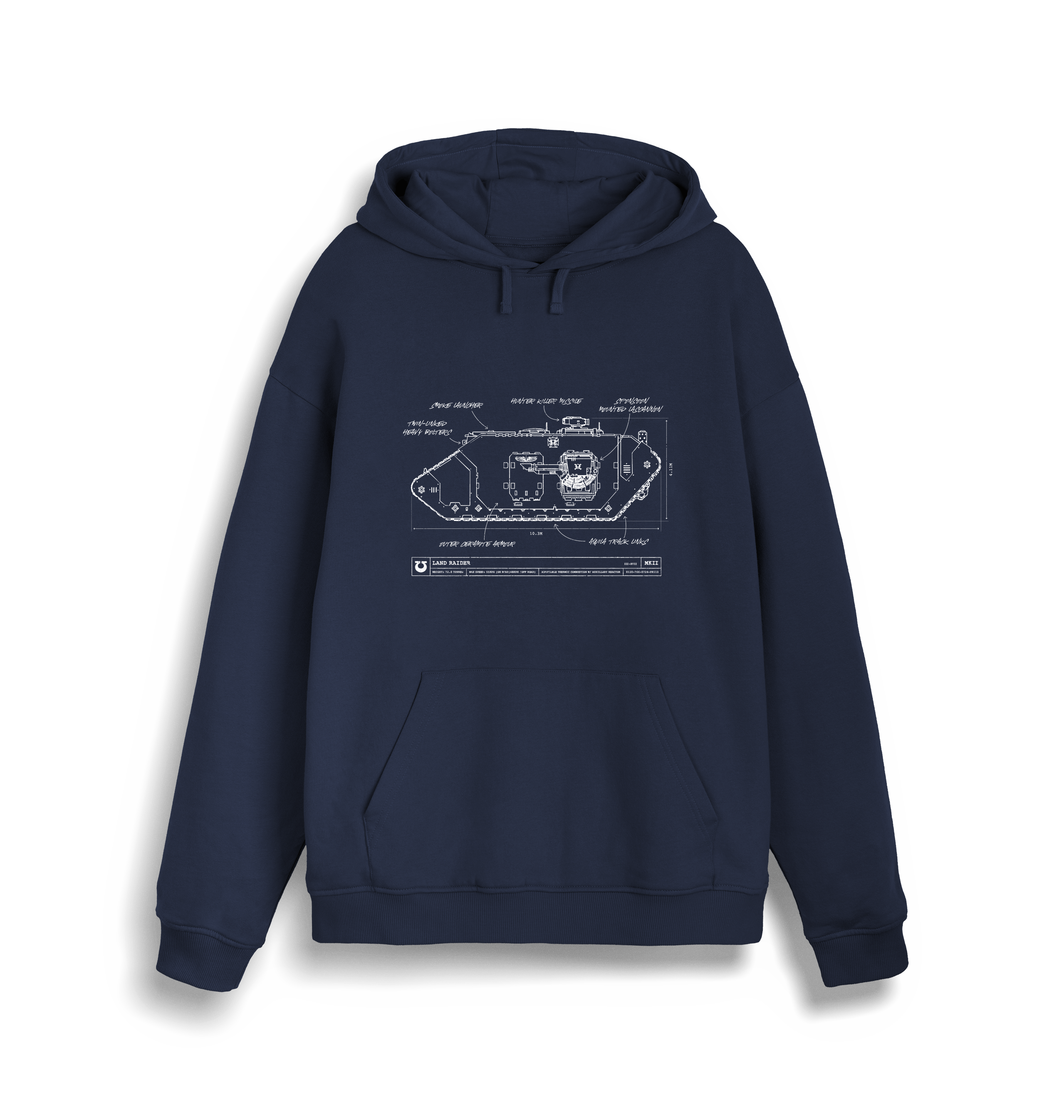 French Navy Printed Sweater Front